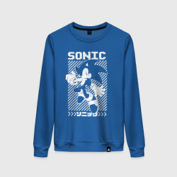 Свитшот хлопковый женский Sonic - game, цвет: синий