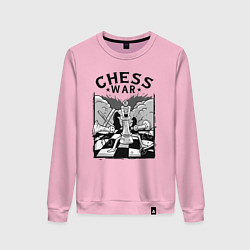 Свитшот хлопковый женский Шахматная война, цвет: светло-розовый