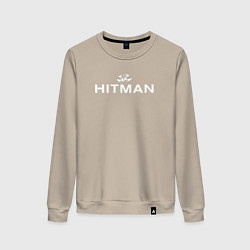 Свитшот хлопковый женский Hitman - лого, цвет: миндальный