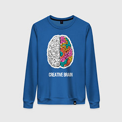 Свитшот хлопковый женский Creative Brain, цвет: синий