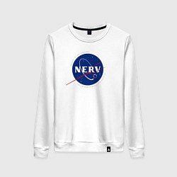 Свитшот хлопковый женский NASA NERV, цвет: белый