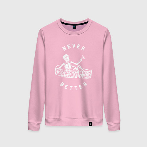 Женский свитшот Never better art / Светло-розовый – фото 1