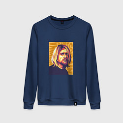 Свитшот хлопковый женский Nirvana - Cobain, цвет: тёмно-синий