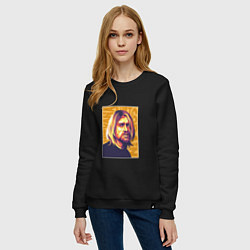 Свитшот хлопковый женский Nirvana - Cobain, цвет: черный — фото 2