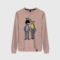 Свитшот хлопковый женский Pulp Simpsons - Tarantino, цвет: пыльно-розовый