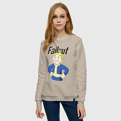 Свитшот хлопковый женский Fallout blondie boy, цвет: миндальный — фото 2