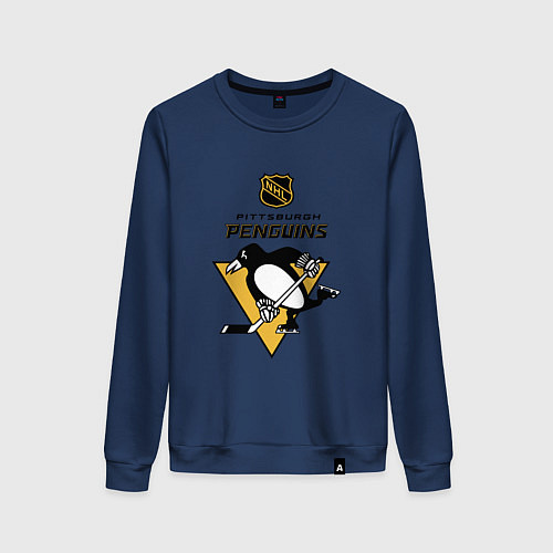 Женский свитшот Питтсбург Пингвинз НХЛ логотип / Тёмно-синий – фото 1