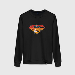 Свитшот хлопковый женский Супермен и его пес Крипто DC Лига Суперпитомцы, цвет: черный