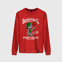 Свитшот хлопковый женский Баскетбол уличная лига, цвет: красный