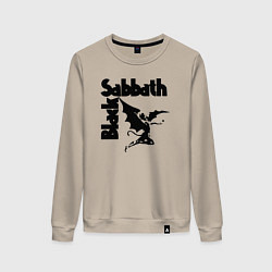 Свитшот хлопковый женский Блэк Саббат метал, цвет: миндальный