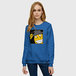 Свитшот хлопковый женский Рофлан здарова, цвет: синий — фото 2