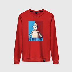 Свитшот хлопковый женский Bender Futurama, цвет: красный