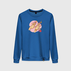 Свитшот хлопковый женский Маникюр, цвет: синий