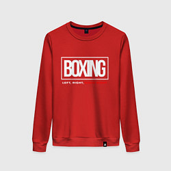 Свитшот хлопковый женский Boxing good night, цвет: красный