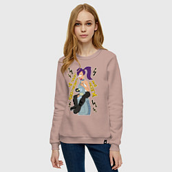 Свитшот хлопковый женский Benders brains, цвет: пыльно-розовый — фото 2