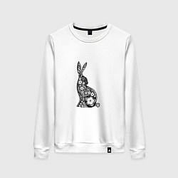 Свитшот хлопковый женский White-Black Rabbit, цвет: белый