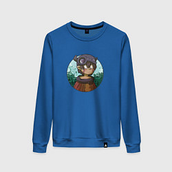 Свитшот хлопковый женский Рэг, цвет: синий