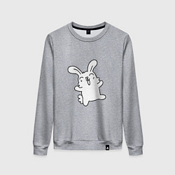 Свитшот хлопковый женский Happy Bunny, цвет: меланж