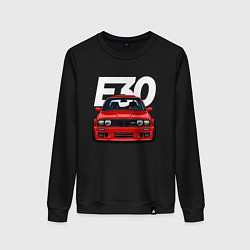 Свитшот хлопковый женский BMW E30, цвет: черный