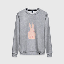 Свитшот хлопковый женский Розовый кролик, цвет: меланж