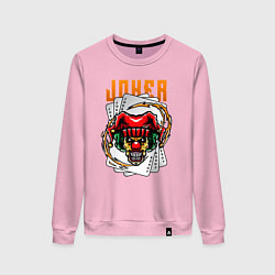 Свитшот хлопковый женский Злой джокер, цвет: светло-розовый