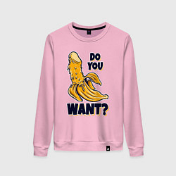 Свитшот хлопковый женский Sexy банан, цвет: светло-розовый