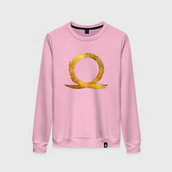 Свитшот хлопковый женский Golden logo GoW Ragnarok, цвет: светло-розовый