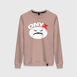 Свитшот хлопковый женский Onyx logo white, цвет: пыльно-розовый