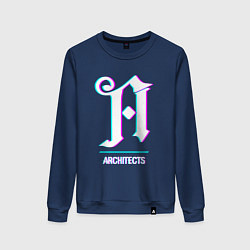 Свитшот хлопковый женский Architects glitch rock, цвет: тёмно-синий
