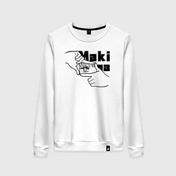 Свитшот хлопковый женский Глаза Макимы, цвет: белый