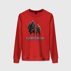 Свитшот хлопковый женский Отец и сын GoW Ragnarok, цвет: красный