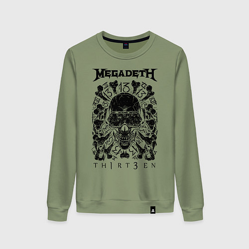 Женский свитшот Megadeth Thirteen / Авокадо – фото 1
