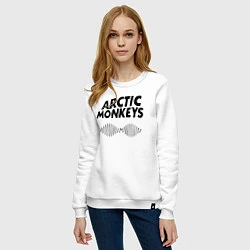 Свитшот хлопковый женский Arctic Monkeys, цвет: белый — фото 2