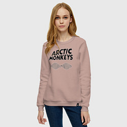 Свитшот хлопковый женский Arctic Monkeys, цвет: пыльно-розовый — фото 2
