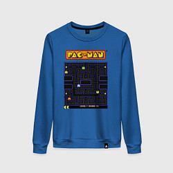 Свитшот хлопковый женский Pac-Man на ZX-Spectrum, цвет: синий