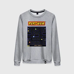 Свитшот хлопковый женский Pac-Man на ZX-Spectrum, цвет: меланж