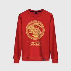 Свитшот хлопковый женский Year of rabbit, year of the rabbit 2023, цвет: красный