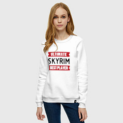 Свитшот хлопковый женский Skyrim: Ultimate Best Player, цвет: белый — фото 2