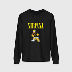 Свитшот хлопковый женский Гомер Nirvana, цвет: черный