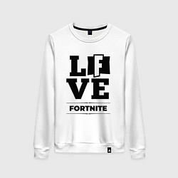 Свитшот хлопковый женский Fortnite love classic, цвет: белый