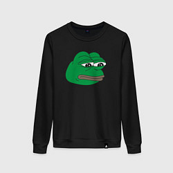 Свитшот хлопковый женский Лягушонок Пепе-Frog Pepe, цвет: черный