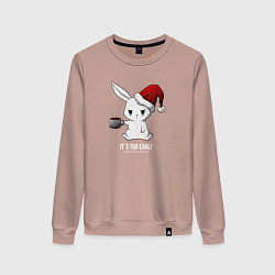 Свитшот хлопковый женский Bunny its too early, цвет: пыльно-розовый