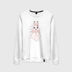 Свитшот хлопковый женский Cute white rabbit, цвет: белый
