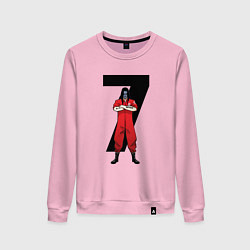 Свитшот хлопковый женский Slipknot Семерка, цвет: светло-розовый