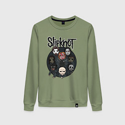 Свитшот хлопковый женский Slipknot art fan, цвет: авокадо