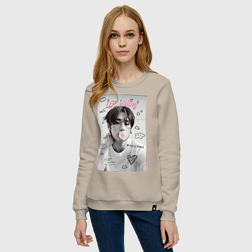Женский свитшот Lee Know Stray Kids / Миндальный – фото 3