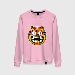 Свитшот хлопковый женский Маска тигра, цвет: светло-розовый