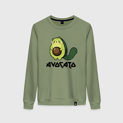 Свитшот хлопковый женский Avocado - AvoCATo - Joke, цвет: авокадо