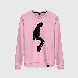 Свитшот хлопковый женский Силуэт Майкла Джексона - Minimalism, цвет: светло-розовый