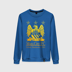 Свитшот хлопковый женский Manchester City gold, цвет: синий